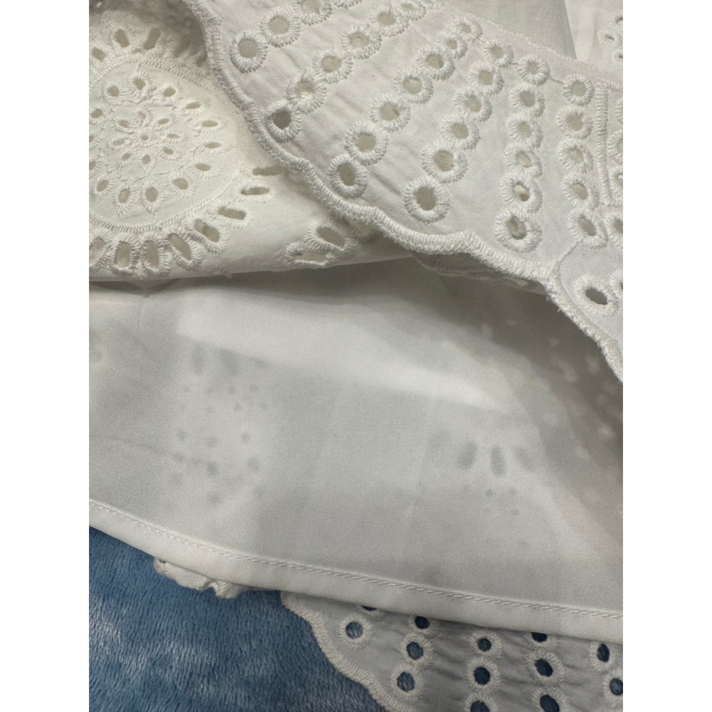 Adrianna Papell White Eyelet Puff Sleeve Dress – Size 8‎ - Picture 4 of 5